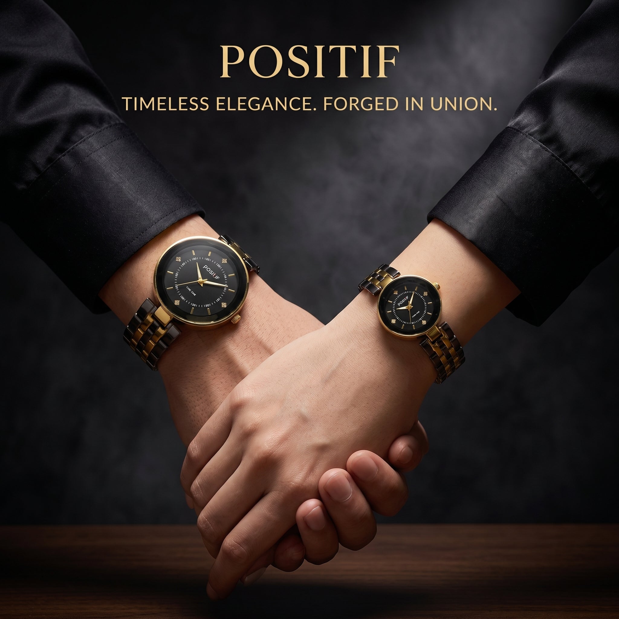 Fashionable Couple Golden Watches for Girls and Men's Stainless Couple Watches Quartz Watches Water Resistant Couple Watches.